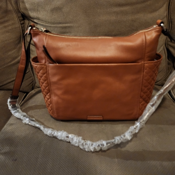 Vera Bradley Brown Leather Gallatin Mocha Purse - Picture 1 of 9